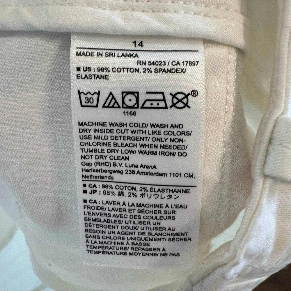 Banana Republic Authentic Chino Jogger Pants Size 14 White Zip Ankle Length